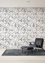 Hex-A-Gone Dove Grey Wall Mural with Modern Geometric Overlapping Shapes - A-Street Prints ASTM5039