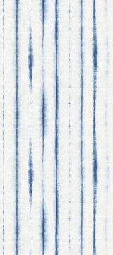 Hello Shibori Denim Blue Wall Mural with Bohemian Shibori Stripe on Faux Linen - A-Street Prints ASTM5040