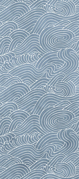 Waves Ocean Blue Wall Mural with Coastal Graphics Pattern - A-Street Prints ASTM5041