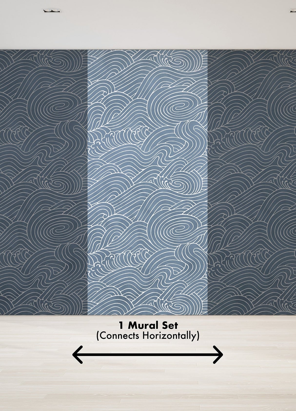 Waves Ocean Blue Wall Mural with Coastal Graphics Pattern - A-Street Prints ASTM5041