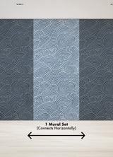 Waves Ocean Blue Wall Mural with Coastal Graphics Pattern - A-Street Prints ASTM5041