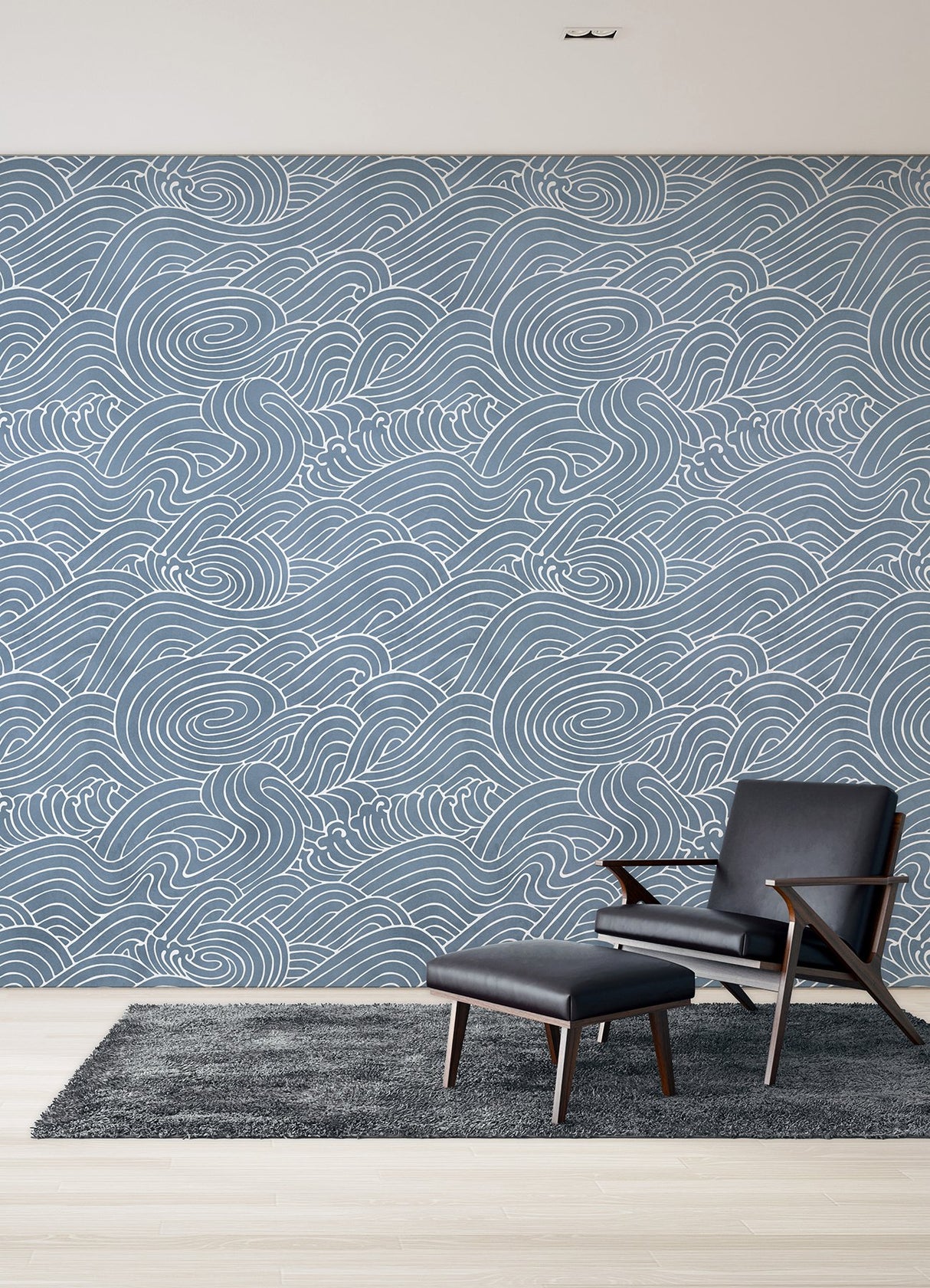 Waves Ocean Blue Wall Mural with Coastal Graphics Pattern - A-Street Prints ASTM5041