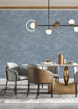 Waves Ocean Blue Wall Mural with Coastal Graphics Pattern - A-Street Prints ASTM5041