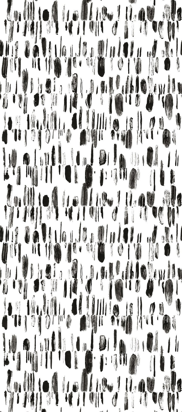 Bold Brush Strokes Black Wall Mural with Abstract Geometric Brushstroke Pattern - A-Street Prints ASTM5042