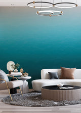 Caribbean Sea Teal Blue Ombre Wall Mural in Teal Blue Gradient - A-Street Prints ASTM5043