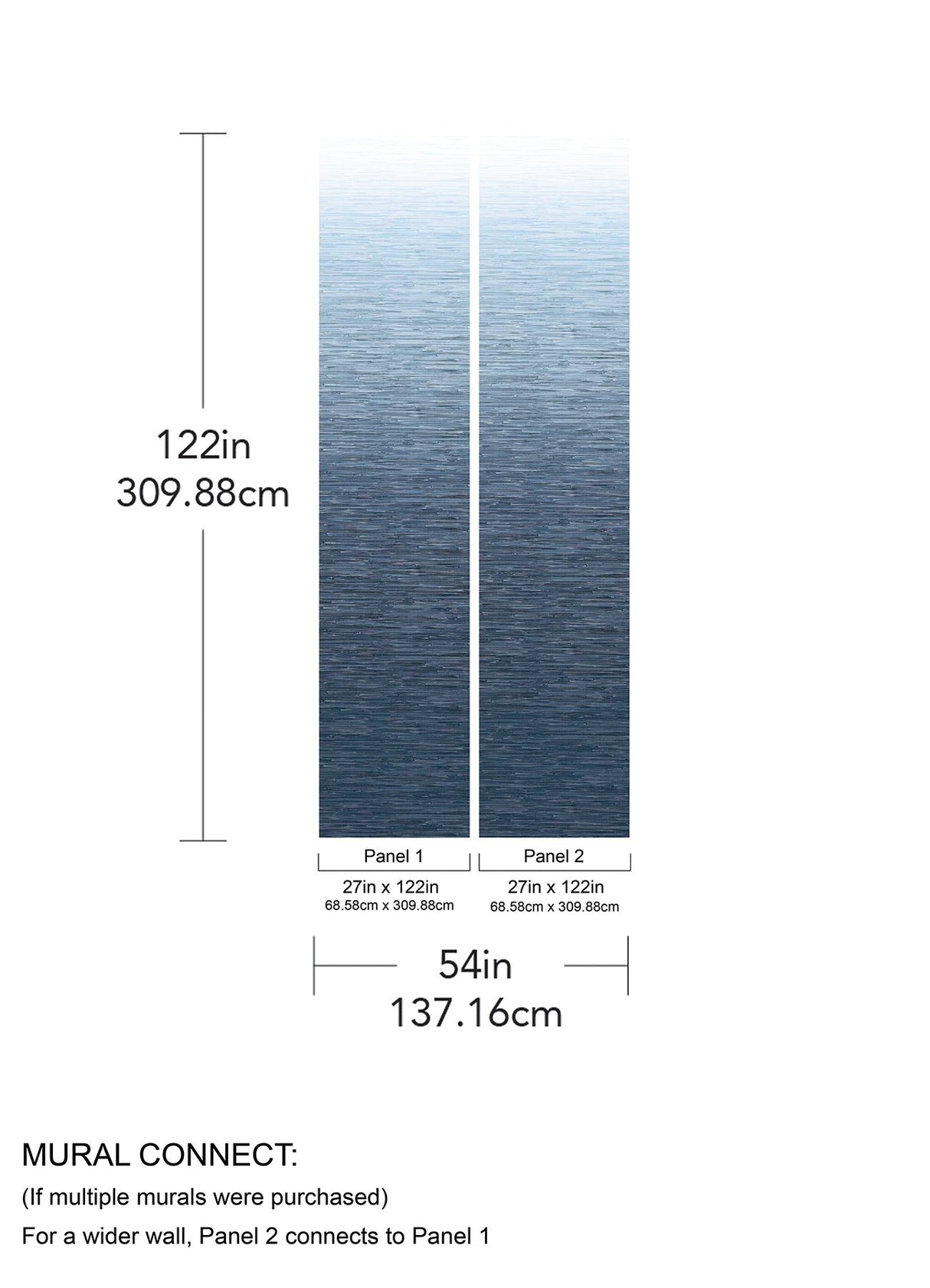 Into the Deep Dark Blue Ombre Wall Mural with Textural Gradient - A-Street Prints ASTM5046