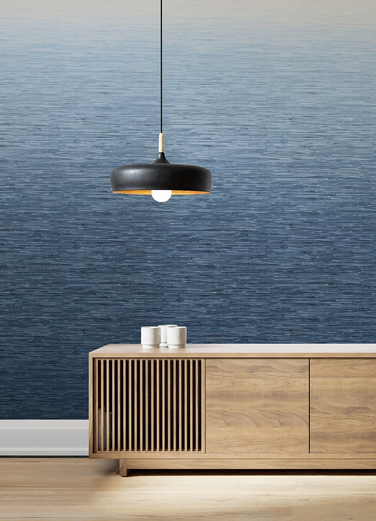 Into the Deep Dark Blue Ombre Wall Mural with Textural Gradient - A-Street Prints ASTM5046