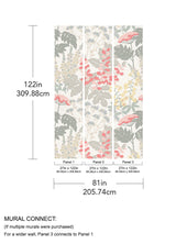 Paradise Pink & Dove Grey Floral Wall Mural - A-Street Prints ASTM5048