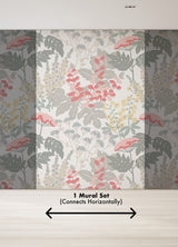 Paradise Pink & Dove Grey Floral Wall Mural - A-Street Prints ASTM5048