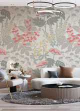 Paradise Pink & Dove Grey Floral Wall Mural - A-Street Prints ASTM5048