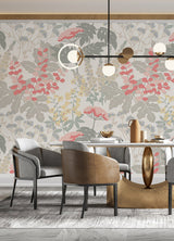 Paradise Pink & Dove Grey Floral Wall Mural - A-Street Prints ASTM5048