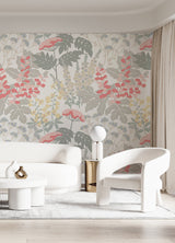 Paradise Pink & Dove Grey Floral Wall Mural - A-Street Prints ASTM5048