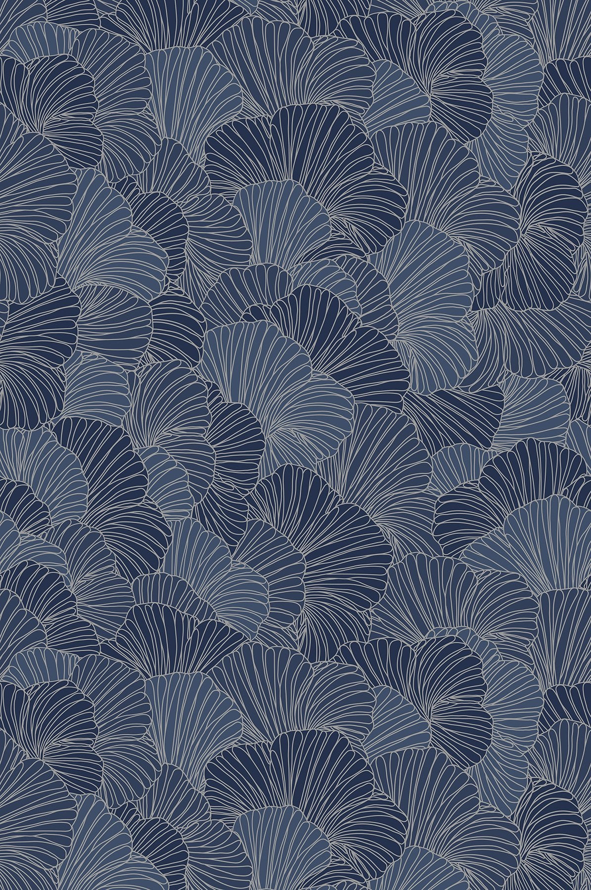 Petals Royal Blue Wall Mural with Modern Floral Petal Pattern - A-Street Prints ASTM5049