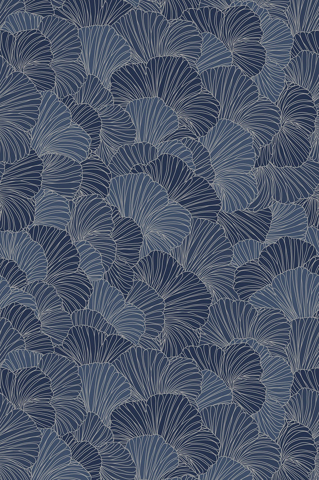 Petals Royal Blue Wall Mural with Modern Floral Petal Pattern - A-Street Prints ASTM5049