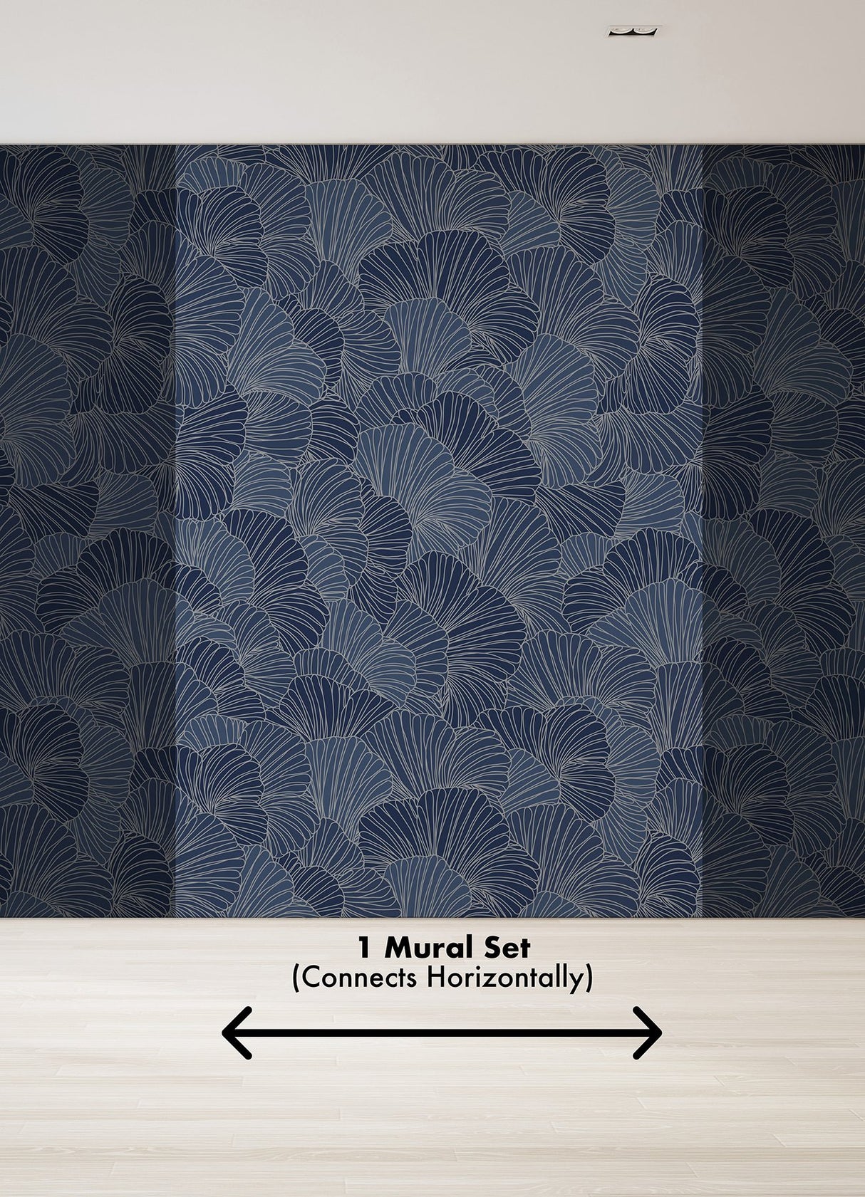 Petals Royal Blue Wall Mural with Modern Floral Petal Pattern - A-Street Prints ASTM5049