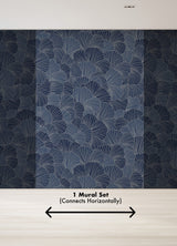 Petals Royal Blue Wall Mural with Modern Floral Petal Pattern - A-Street Prints ASTM5049