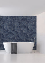Petals Royal Blue Wall Mural with Modern Floral Petal Pattern - A-Street Prints ASTM5049