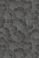 Petals Charcoal Grey Wall Mural with Modern Floral Overlapping Petals Pattern - A-Street Prints ASTM5050