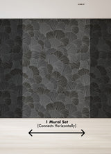 Petals Charcoal Grey Wall Mural with Modern Floral Overlapping Petals Pattern - A-Street Prints ASTM5050
