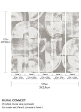 Brushstrokes Dove Grey Wall Mural with Painterly Geometric Swirls - A-Street Prints ASTM5051