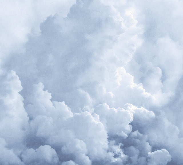 In The Clouds Sky Blue Wall Mural with Whimsical Nature Clouds Pattern - A-Street Prints ASTM5053