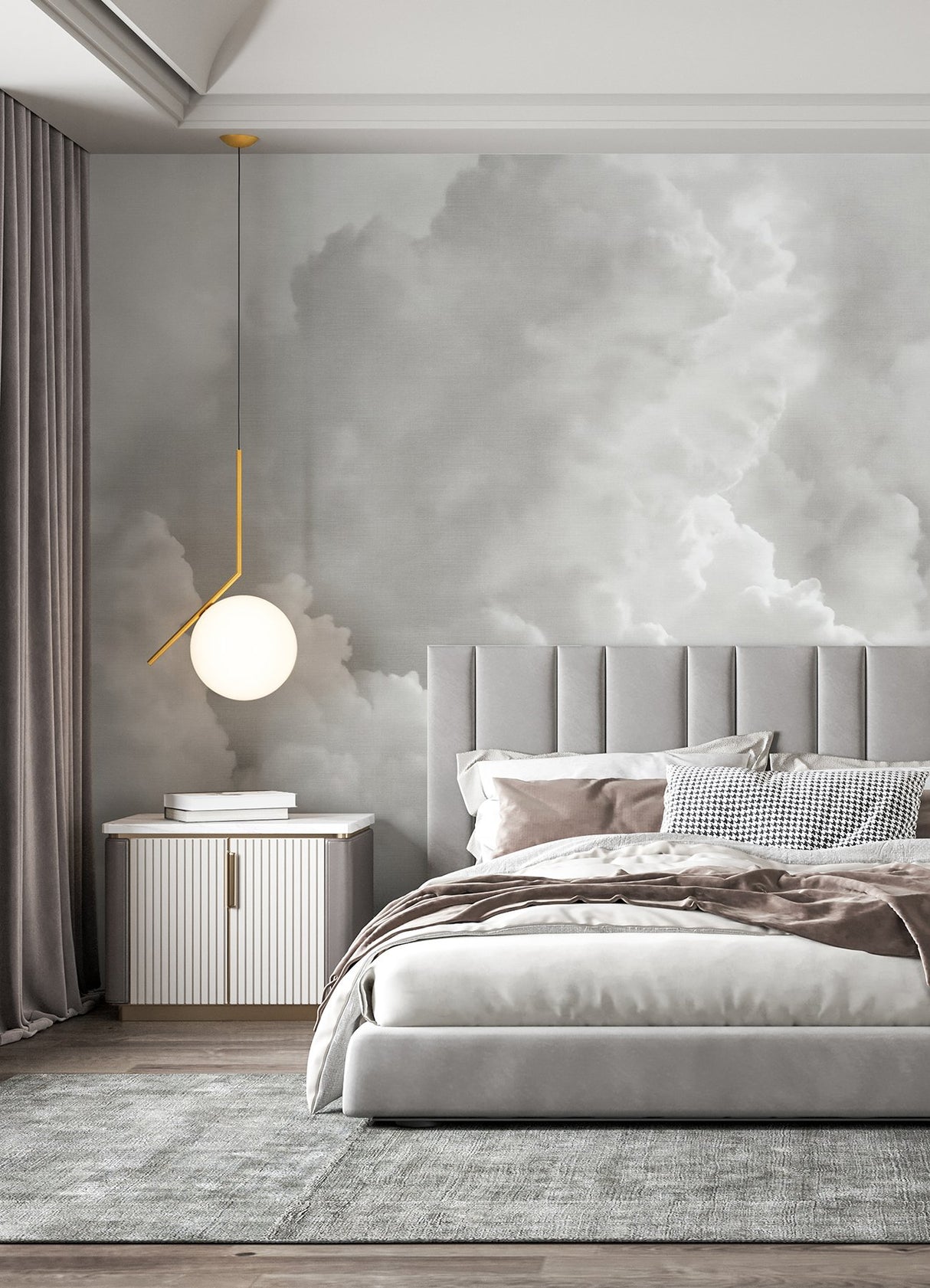In the Clouds Dove Grey Clouds Wall Mural - A-Street Prints ASTM5054