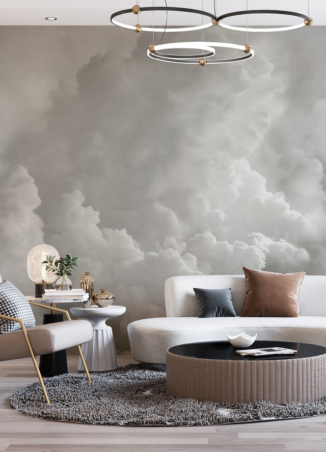 In the Clouds Dove Grey Clouds Wall Mural - A-Street Prints ASTM5054