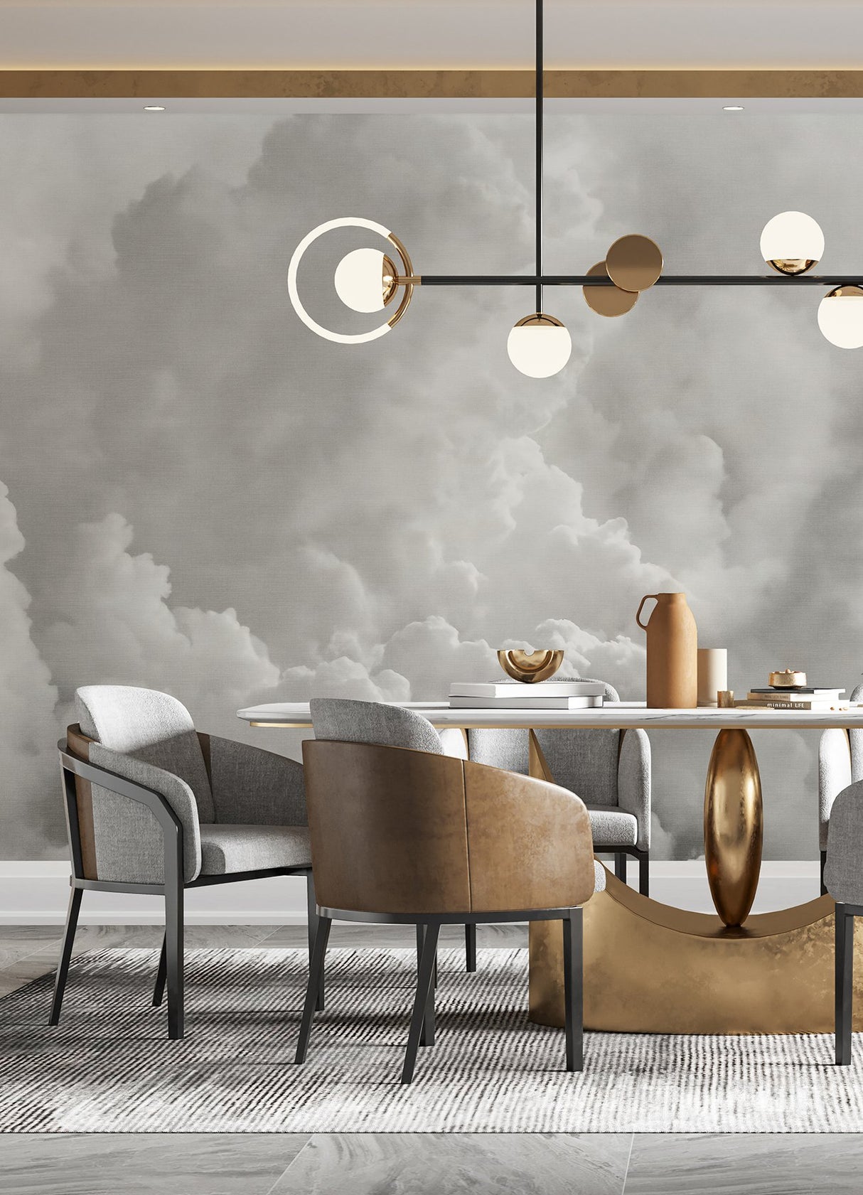 In the Clouds Dove Grey Clouds Wall Mural - A-Street Prints ASTM5054