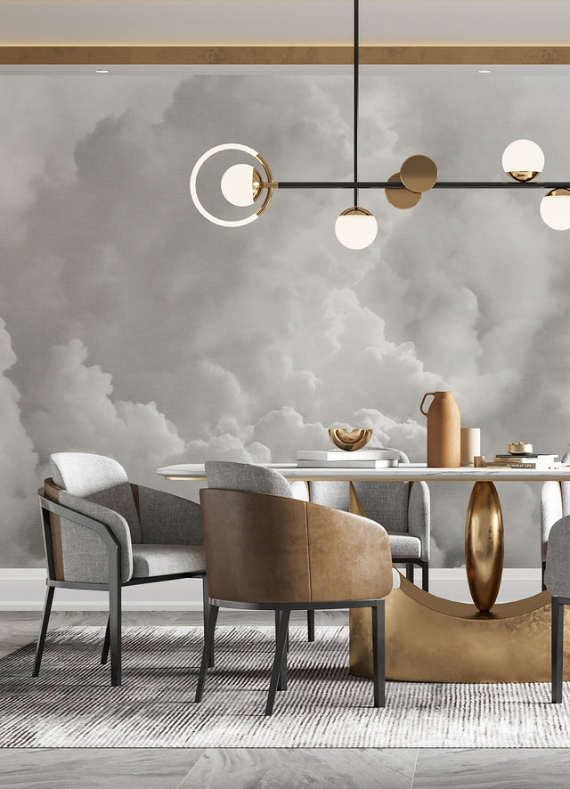 In the Clouds Dove Grey Clouds Wall Mural - A-Street Prints ASTM5054