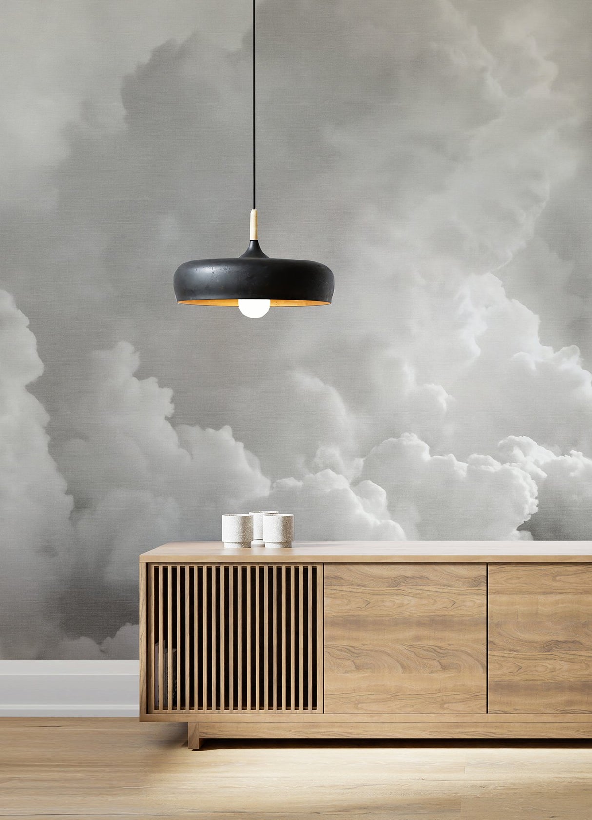 In the Clouds Dove Grey Clouds Wall Mural - A-Street Prints ASTM5054