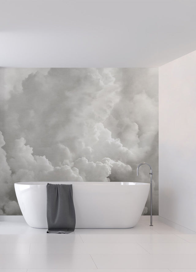In the Clouds Dove Grey Clouds Wall Mural - A-Street Prints ASTM5054