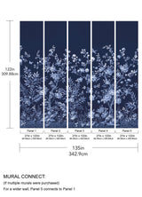 Twilight Chinoiserie Midnight Blue Wall Mural with Chinoiserie Nature Motif - A-Street Prints ASTM5058