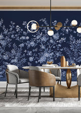 Twilight Chinoiserie Midnight Blue Wall Mural with Chinoiserie Nature Motif - A-Street Prints ASTM5058
