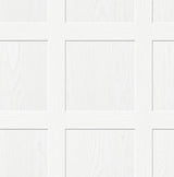 Chase Wallcoving White Peel & Stick Wallpaper with Modern Wood Panel Motif - NuWallpaper ATS4740