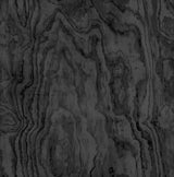 Sloane Wood Black Peel & Stick Wallpaper with Dramatic Black Woodgrain - NuWallpaper ATS4743