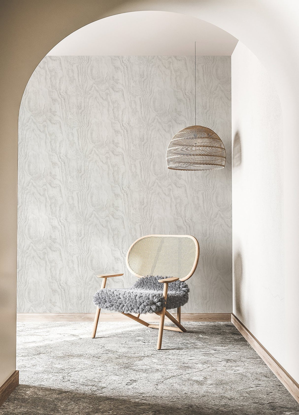 Sloane Wood Grey Peel & Stick Wallpaper with Modern Woodgrain Pattern - NuWallpaper ATS4744