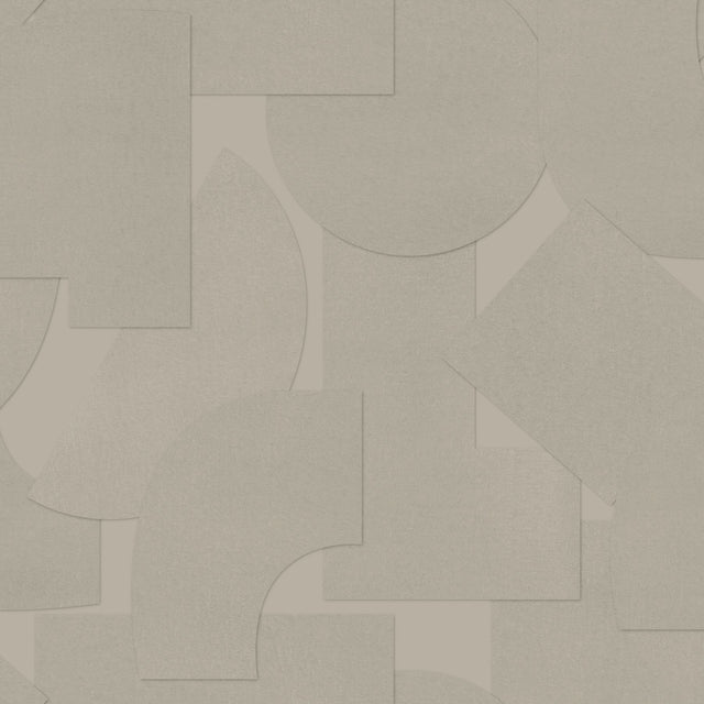 Bas Shapes Taupe Peel & Stick Wallpaper with Modern Geometric Pattern - NuWallpaper ATS4747