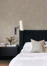 Bas Shapes Taupe Peel & Stick Wallpaper with Modern Geometric Pattern - NuWallpaper ATS4747