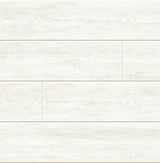 Off-white shiplap peel and stick wallpaper with horizontal wood plank look