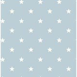 Starry Motif Light Blue geometric star wallpaper roll by Advantage