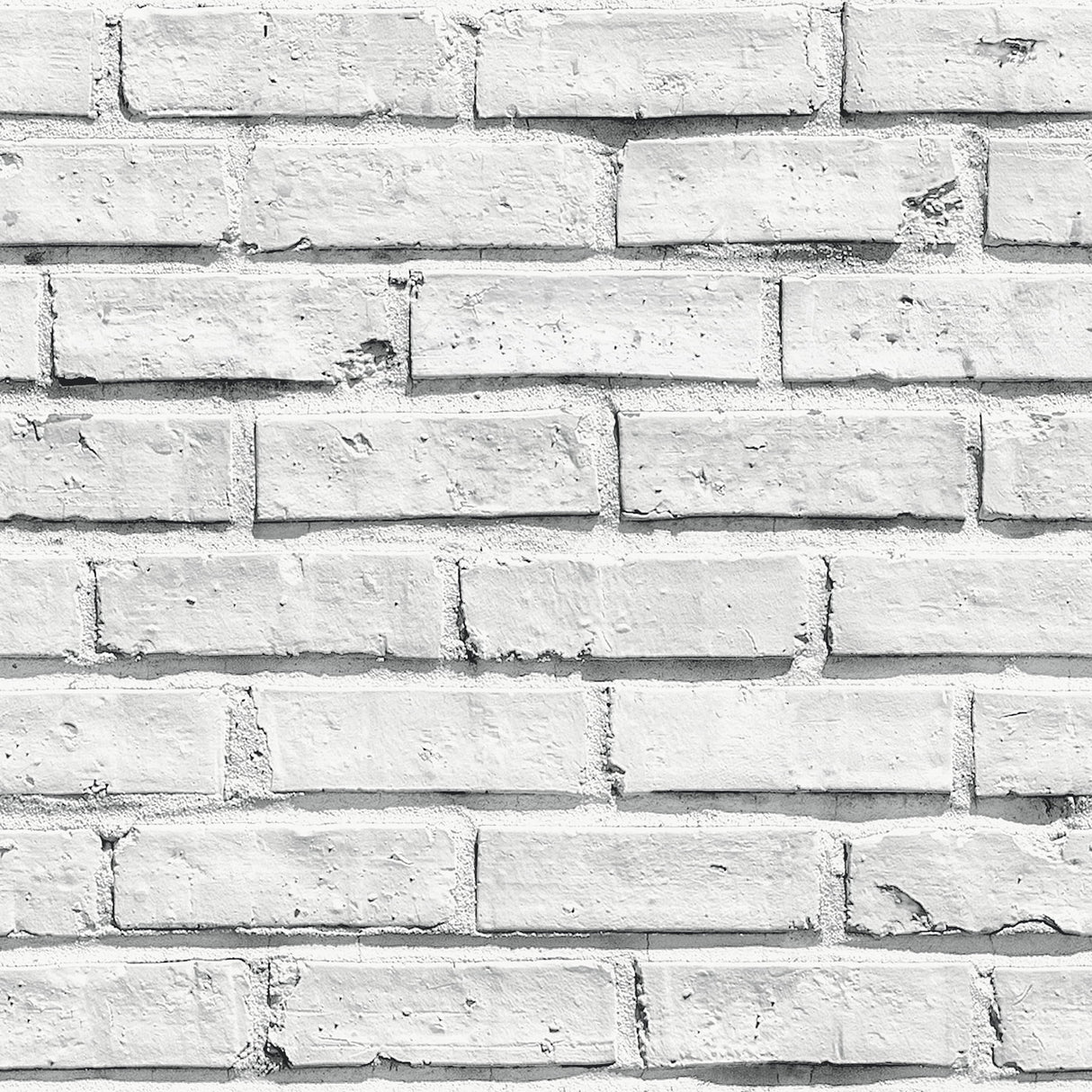 Abner White Brick Wallpaper roll with realistic white-painted brick pattern by Arthouse