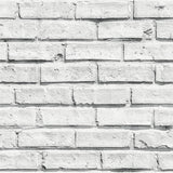 Abner White Brick Wallpaper roll with realistic white-painted brick pattern by Arthouse