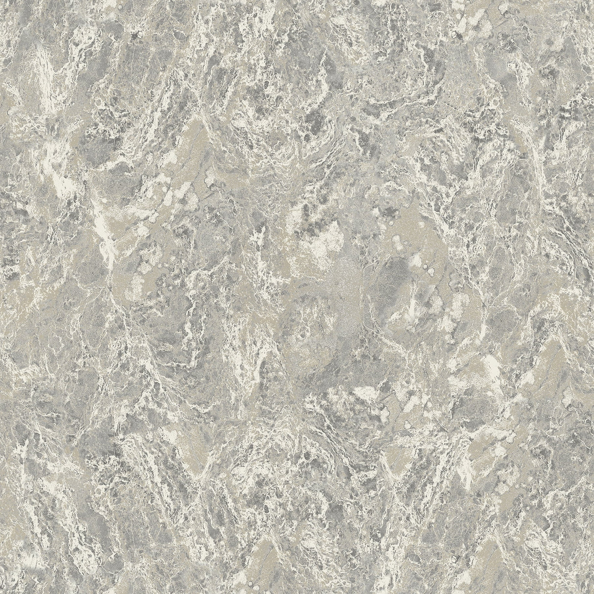Evonne Charcoal Marble Patina Wallpaper by Arthouse with stone-like veining; room and detail views