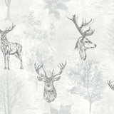 Gilbert Black Etched Stag Wallpaper by Arthouse