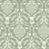 Wickham Green Stag Damask Wallpaper by Arthouse for Brewster Home Fashions