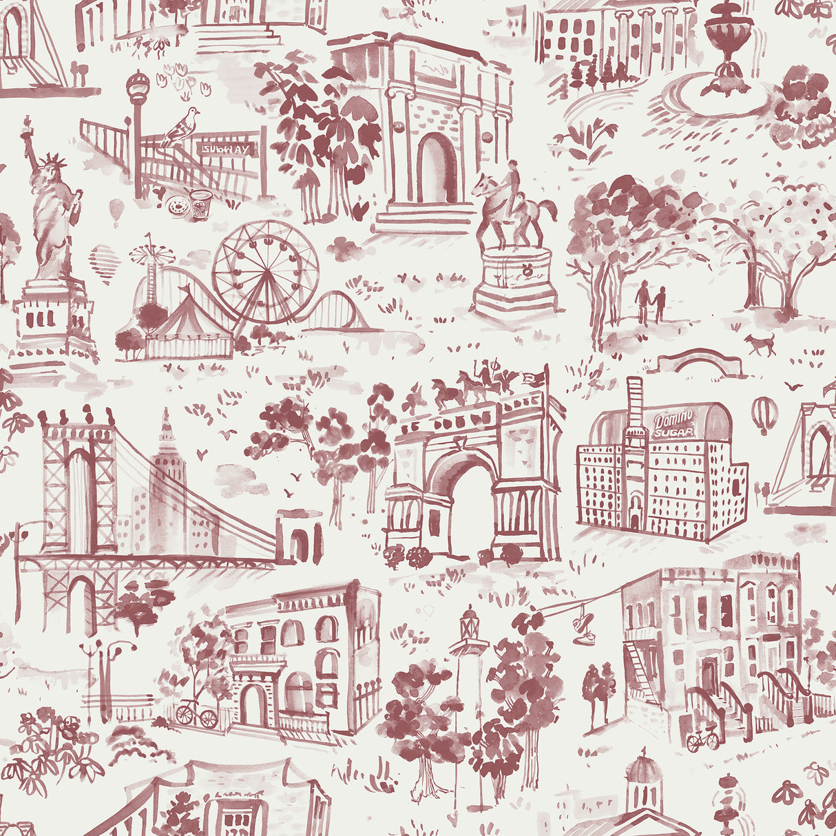 Toile de New York Brick Peel and Stick Wallpaper by NuWallpaper x Brownstone Boys - BBS6545