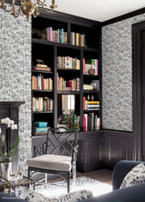 Toile de New York Graphite by NuWallpaper Brownstone Boys Hand-Drawn New York City Landmark Toile Peel and Stick Wallpaper - BBS6546