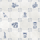 Brooklyn Delft Navy Peel and Stick Wallpaper by NuWallpaper x Brownstone Boys - BBS6547