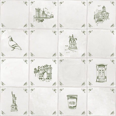 Brooklyn Delft Ivy Peel and Stick Wallpaper by NuWallpaper x Brownstone Boys - BBS6548