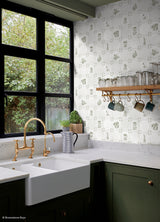 Brooklyn Delft Ivy by NuWallpaper x Brownstone Boys Traditional New York City Landmark Delft Tile Peel and Stick Removable Wallpaper BBS6548